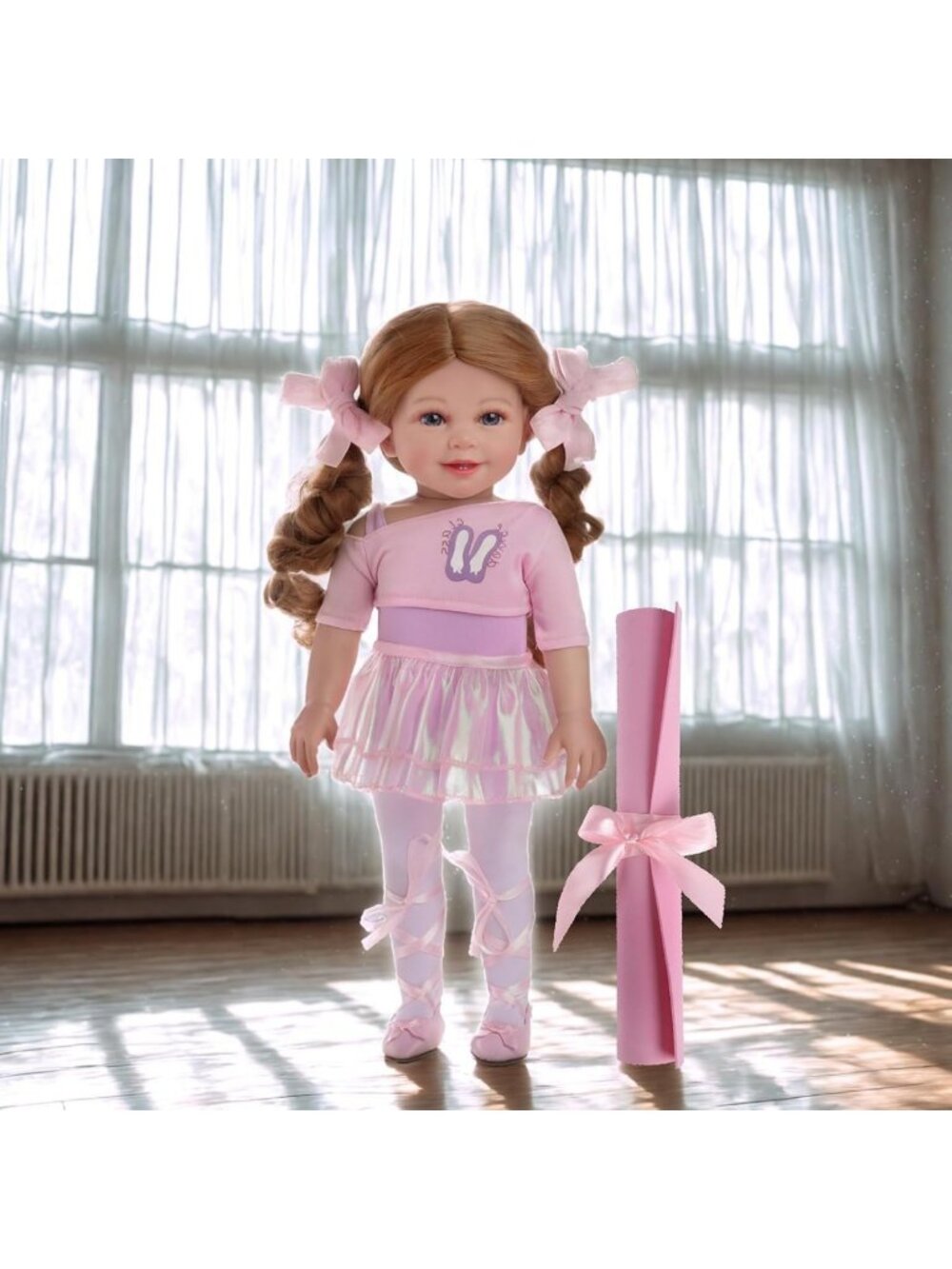 16" Ballerina Girl Doll with Red-Gold Hair & Blue Eyes - Perfect Gift for Kids